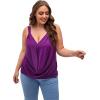 imageFloerns Womens Plus Size Glitter Draped Neck Sleeveless Backless Cami TopMauve