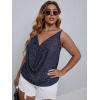 imageFloerns Womens Plus Size Glitter Draped Neck Sleeveless Backless Cami TopNavy Blue Solid