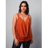 imageFloerns Womens Plus Size Glitter Draped Neck Sleeveless Backless Cami TopOrange