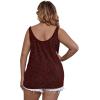 imageFloerns Womens Plus Size Glitter Draped Neck Sleeveless Backless Cami TopRed