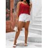 imageFloerns Womens Plus Size Glitter Draped Neck Sleeveless Backless Cami TopRed Solid