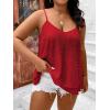 imageFloerns Womens Plus Size Glitter Draped Neck Sleeveless Backless Cami TopRed Solid