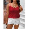 imageFloerns Womens Plus Size Glitter Draped Neck Sleeveless Backless Cami TopRed Solid