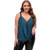 imageFloerns Womens Plus Size Glitter Draped Neck Sleeveless Backless Cami TopRoyal Blue