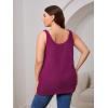 imageFloerns Womens Plus Size Glitter Draped Neck Sleeveless Backless Cami TopViolet Purple