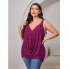 imageFloerns Womens Plus Size Glitter Draped Neck Sleeveless Backless Cami TopViolet Purple