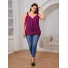 imageFloerns Womens Plus Size Glitter Draped Neck Sleeveless Backless Cami TopViolet Purple
