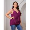 imageFloerns Womens Plus Size Glitter Draped Neck Sleeveless Backless Cami TopViolet Purple