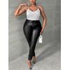 imageFloerns Womens Plus Size Glitter Draped Neck Sleeveless Backless Cami TopWhite Pure