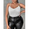 imageFloerns Womens Plus Size Glitter Draped Neck Sleeveless Backless Cami TopWhite Pure