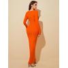 imageFloerns Womens Solid Long Sleeve Scoop Neck Bodycon Pencil Maxi DressBurnt Orange