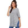 imageFloerns Womens Casual Basic Short Sleeve Loose TShirt Tee TopsBlack and White