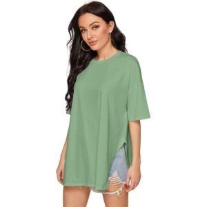 imageFloerns Womens Casual Basic Short Sleeve Loose TShirt Tee TopsMint Green