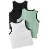 imageFloerns Boys 3 Pcs Sleeveless Crew Neck Pocket Casual Solid Tank TopBlack White Green