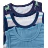 imageFloerns Boys 3 Pcs Sleeveless Crew Neck Pocket Casual Solid Tank TopBlue Dinosaur