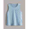 imageFloerns Boys 3 Pcs Sleeveless Crew Neck Pocket Casual Solid Tank TopBlue Green Multi