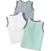 imageFloerns Boys 3 Pcs Sleeveless Crew Neck Pocket Casual Solid Tank TopBlue Green White