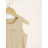 imageFloerns Boys 3 Pcs Sleeveless Crew Neck Pocket Casual Solid Tank TopDusty Blue