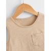 imageFloerns Boys 3 Pcs Sleeveless Crew Neck Pocket Casual Solid Tank TopGreen Beige