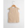 imageFloerns Boys 3 Pcs Sleeveless Crew Neck Pocket Casual Solid Tank TopGreen Beige