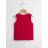 imageFloerns Boys 3 Pcs Sleeveless Crew Neck Pocket Casual Solid Tank TopGreen Red