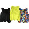 imageFloerns Boys 3 Pcs Sleeveless Crew Neck Pocket Casual Solid Tank TopMulti Black Yellow