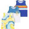 imageFloerns Boys 3 Pcs Sleeveless Crew Neck Pocket Casual Solid Tank TopTie Dye Royal Blue