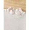 imageFloerns Girls 2 Piece Outfit Ruffle Trim Long Sleeve T Shirt and Short Skirt SetBeige and Brown