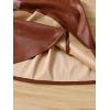imageFloerns Girls 2 Piece Outfit Ruffle Trim Long Sleeve T Shirt and Short Skirt SetBeige and Brown