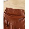 imageFloerns Girls 2 Piece Outfit Ruffle Trim Long Sleeve T Shirt and Short Skirt SetBeige and Brown
