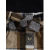 imageFloerns Girls 2 Piece Outfit Ruffle Trim Long Sleeve T Shirt and Short Skirt SetBlack Brown Plaid