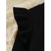 imageFloerns Girls 2 Piece Outfit Ruffle Trim Long Sleeve T Shirt and Short Skirt SetBlack Leopard