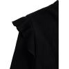 imageFloerns Girls 2 Piece Outfit Ruffle Trim Long Sleeve T Shirt and Short Skirt SetBlack and Green