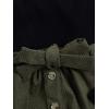 imageFloerns Girls 2 Piece Outfit Ruffle Trim Long Sleeve T Shirt and Short Skirt SetBlack and Green
