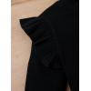 imageFloerns Girls 2 Piece Outfit Ruffle Trim Long Sleeve T Shirt and Short Skirt SetBrown Black