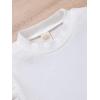 imageFloerns Girls 2 Piece Outfit Ruffle Trim Long Sleeve T Shirt and Short Skirt SetBrown White