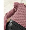 imageFloerns Girls 2 Piece Outfit Ruffle Trim Long Sleeve T Shirt and Short Skirt SetDusty Pink