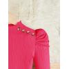imageFloerns Girls 2 Piece Outfit Ruffle Trim Long Sleeve T Shirt and Short Skirt SetHot Pink Brown