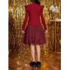imageFloerns Girls 2 Piece Outfit Ruffle Trim Long Sleeve T Shirt and Short Skirt SetHot Red