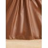 imageFloerns Girls 2 Piece Outfit Ruffle Trim Long Sleeve T Shirt and Short Skirt SetKhaki Brown