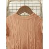 imageFloerns Girls 2 Piece Outfit Ruffle Trim Long Sleeve T Shirt and Short Skirt SetKhaki Brown With Hat