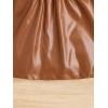 imageFloerns Girls 2 Piece Outfit Ruffle Trim Long Sleeve T Shirt and Short Skirt SetLight Pink Brown