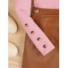 imageFloerns Girls 2 Piece Outfit Ruffle Trim Long Sleeve T Shirt and Short Skirt SetLight Pink Brown
