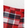 imageFloerns Girls 2 Piece Outfit Ruffle Trim Long Sleeve T Shirt and Short Skirt SetRed Black Multi
