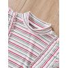 imageFloerns Girls 2 Piece Outfit Ruffle Trim Long Sleeve T Shirt and Short Skirt SetRed Pink Striped