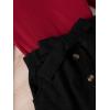 imageFloerns Girls 2 Piece Outfit Ruffle Trim Long Sleeve T Shirt and Short Skirt SetRed and Black