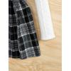 imageFloerns Girls 2 Piece Outfit Ruffle Trim Long Sleeve T Shirt and Short Skirt SetWhite Black With Hat