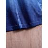 imageFloerns Girls 2 Piece Outfit Ruffle Trim Long Sleeve T Shirt and Short Skirt SetWhite Denim Blue