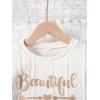 imageFloerns Girls 2 Piece Outfit Ruffle Trim Long Sleeve T Shirt and Short Skirt SetWhite Letter Leopard