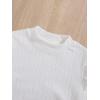 imageFloerns Girls 2 Piece Outfit Ruffle Trim Long Sleeve T Shirt and Short Skirt SetWhite and Brown